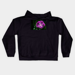 Pretty Purple Poppy Flower Kids Hoodie